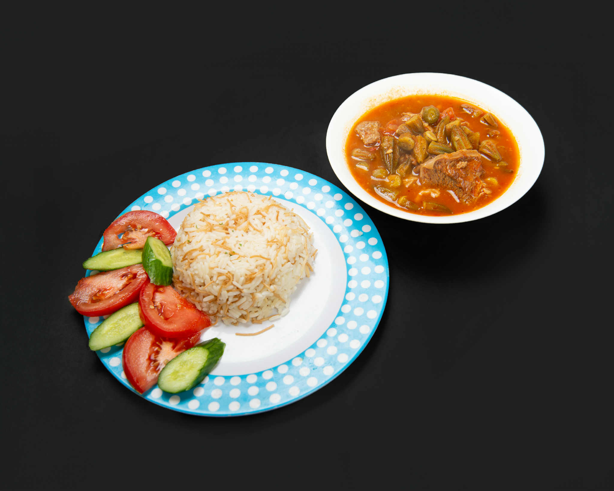 okra viande et riz